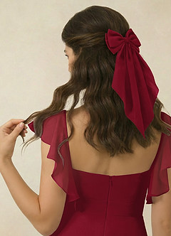 front Matching Color Chiffon Bow Hair Clip