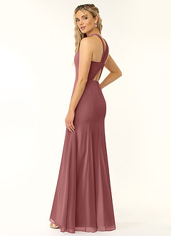 Azazie Rue Brautjungfernkleider A-Linie Halter Chiffon Kleid Amethyst image5