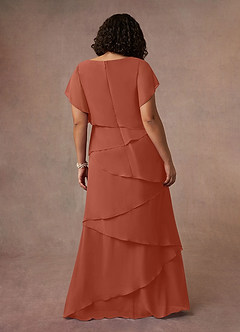 Azazie OHara Mother of the Bride Dresses Clay A-Line V-Neck Chiffon Dress image14