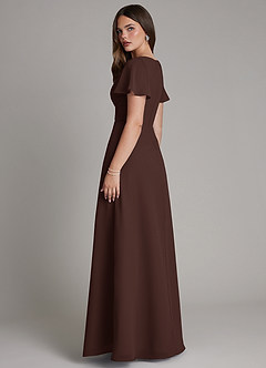 Azazie Kaya Final Sale Ganache A-Line Pleated Chiffon Dress image2