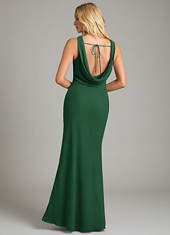 Azazie Rylina Bridesmaid Dresses Dark Green Mermaid Pleated Chiffon Dress image6