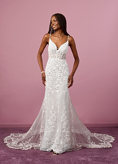 Barbie ♥ Azazie Wedding Dresses Diamond White Mermaid Sequins Tulle Dress image1