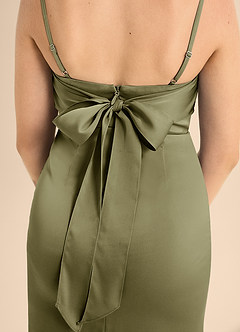 Azazie Mai Junior Pistachio A-Line Sweetheart Neckline Stretch Satin Dress image6
