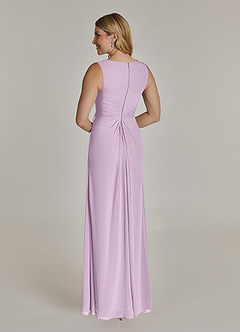 Azazie Manuella Mother of the Bride Dresses Frosted Lilac A-Line V-Neck Pleated Chiffon Dress image6