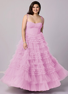 Barbie ♥ Azazie Bridesmaid Dresses Candy Pink A-Line Sweetheart Neckline Tulle Dress image6