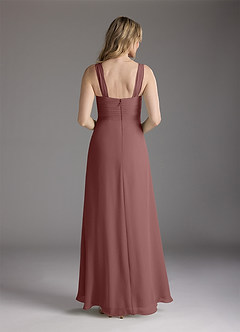 Azazie Weisz Mother of the Bride Dresses Desert Rose A-Line Square Neckline Pleated Chiffon Dress image12