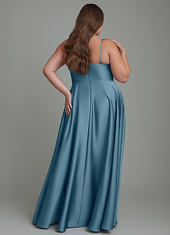 Azazie Elle Bridesmaid Dresses Bermuda A-Line Pleated Stretch Satin Dress image9