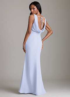 Azazie Linelle Robes de demoiselle d'honneur Robe Sirène en Mousseline de soie Plissée Lavande image2