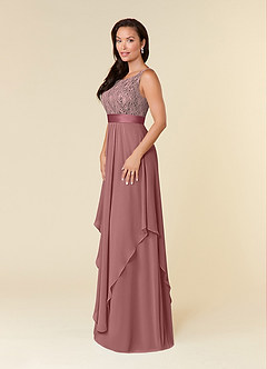 Azazie Xella Mother of the Bride Dresses Desert Rose A-Line Lace Chiffon Dress image7