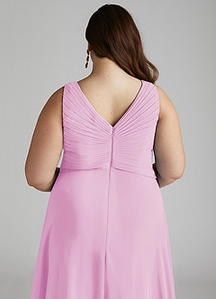 Azazie Flora Bridesmaid Dresses Candy Pink A-Line Pleated Chiffon Dress image14