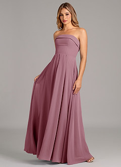 Azazie Lucienne Bridesmaid Dresses Vintage Mauve A-Line Strapless Chiffon Convertible Dress image1