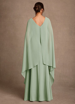 Azazie Liddie Mère de la mariée Robes Robe Trapèze en Mousseline de soie Plissée Vert Sauge image4