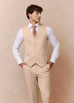 Savile Tan Wool Blend Suit Vest
