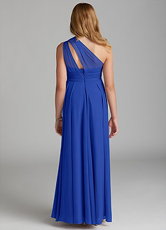 Azazie Charlize Junior A-Linie Gittergewebe Kleid Königsblau image2