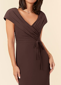 Azazie Bailora Mother of the Bride Dresses Ganache Mermaid Ruched Chiffon Dress image4
