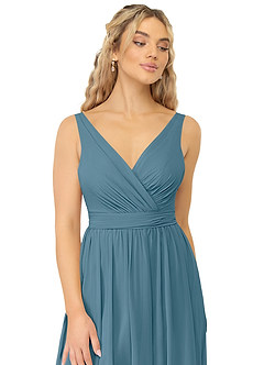 Azazie Kora Jurken voor bruidsmeisjes Jurk van Chiffon met A-Lijn Geplooid Bermuda image6
