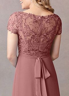 Azazie Mamie Mother of the Bride Dresses Desert Rose A-Line Lace Chiffon Dress image6