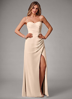 Azazie Haisley Bridesmaid Dresses White Alabaster Sheath Off the Shoulder Chiffon Convertible Dress image1