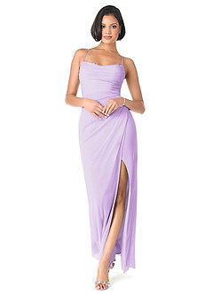 Azazie Ashana Bridesmaid Dresses Lilac Sheath Sweetheart Lace Mesh Dress image1