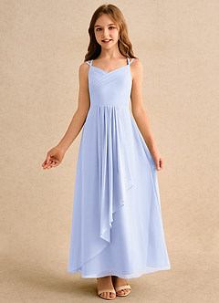 Azazie Zaida Girls Formal Flower Girl Dresses Lavender A-Line Pleated Chiffon Dress image4