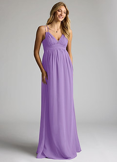 Azazie Emree Maternity Bridesmaid Dresses A-Line Chiffon Floor-Length Dress image3