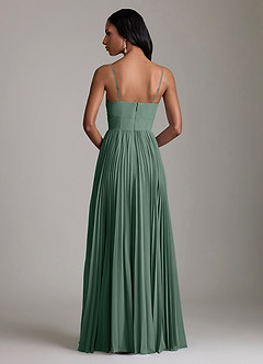 Azazie Akiko Abiti da Damigella Abito A-Line in Chiffon Scollo a Cuore Muschio Marino image5