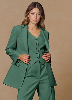 front Rowan Eucalyptus Refined Weave Performance 3-Piece Suit