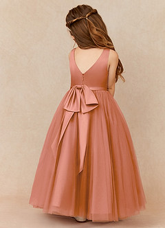 Azazie Marybell Flower Girl Dresses MAI TAI A-Line Bow Tulle Dress image2