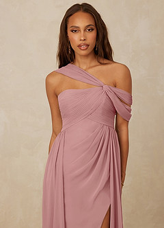 Christian Siriano Bridal for Azazie 1014 Bridesmaid Dresses Dusty Rose A-Line Off the Shoulder Chiffon Dress image6