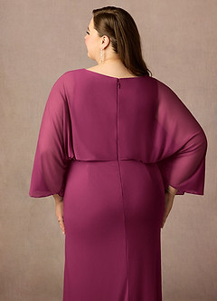 Azazie Ysabella Mother of the Bride Dresses Mulberry Mermaid Pleated Mesh Dress image11