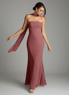 Azazie Saylor Abiti da Damigella Abito Sirena in Chiffon Senza Cinturino Ametista image7