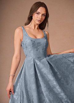 Briac Dusty Blue A-line Midi Dress image6