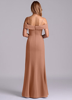 Azazie Luciana Bridesmaid Dresses Bronzer Sheath Off the Shoulder Chiffon Convertible Dress image2