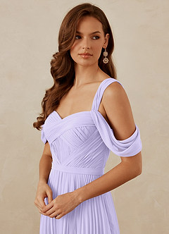 Christian Siriano Bridal for Azazie 1013 Bridesmaid Dresses Lilac A-Line Off the Shoulder Chiffon Dress image2