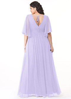Azazie Temeka Brautjungfernkleider A-Linie Gestreift Chiffon Kleid Flieder image8