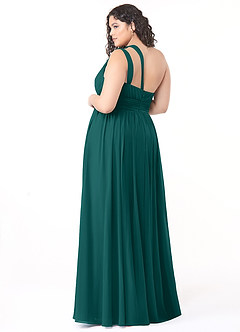 Azazie Molly Final Sale Dusty Blue A-Line One Shoulder Chiffon Dress image10