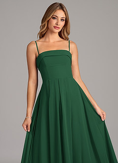Azazie Lucienne Bridesmaid Dresses Dark Green A-Line Strapless Chiffon Convertible Dress image7