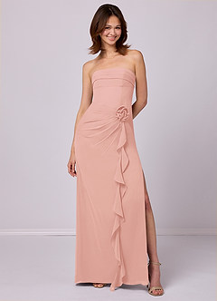 Barbie ♥ Azazie Bridesmaid Dresses Rosette Sheath Strapless Chiffon Convertible Dress image1