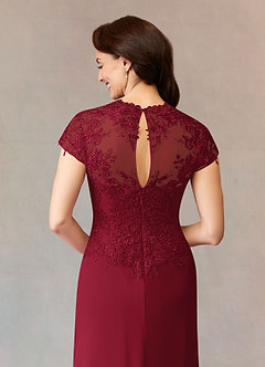 Azazie Junie Kleider für die Brautmutter A-Linie Spitze Chiffon Kleid Burgunderrot image6