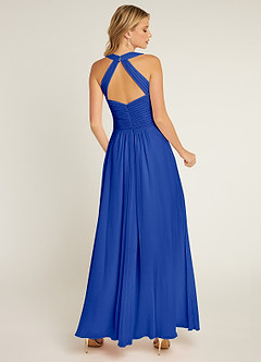 Azazie Claudia Brautjungfernkleider A-Linie Herzausschnitt Chiffon Kleid Königsblau image3