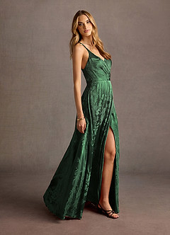Vestido Verde Cazador Largo Gabrielle image7