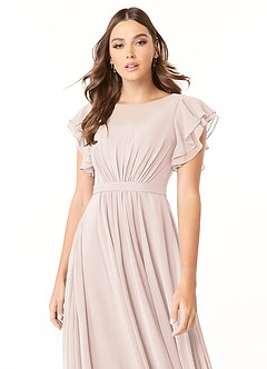 Azazie Daphne Abiti da damigella modesti Abito A-Line Arricciato Chiffon Floor-Length image4