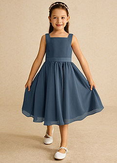 Azazie Ari Flower Girl Dresses Neptune A-Line Sleeveless Chiffon Dress image2