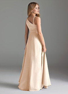 Azazie Dallas Junior A-Linie Plissee Chiffon Kleid Alabaster Weiß image5