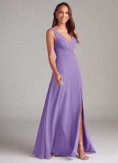 Azazie Nelly Bridesmaid Dresses Tahiti A-Line Pleated Chiffon Dress image3