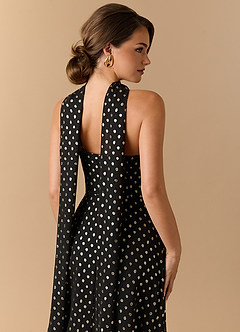 Vestido Lunares Negros Y Dorados Maxi Kiera image10