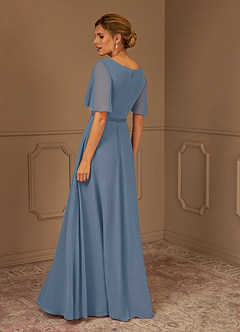 Azazie Tricia Mother of the Bride Dresses Twilight A-Line V-Neck Pleated Chiffon Dress image3