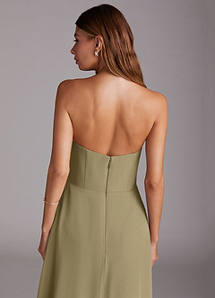 Azazie Wren Bridesmaid Dresses Moss Green A-Line Side Slit Chiffon Convertible Dress image7