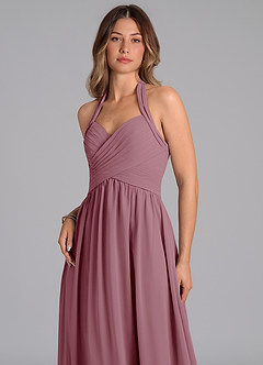 Azazie Darlyn Bridesmaid Dresses Vintage Mauve A-Line Pleated Chiffon Dress image7