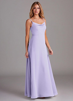 Azazie Daenerys Bridesmaid Dresses Lilac A-Line Cowl Chiffon Dress image5